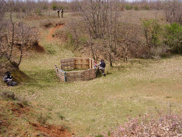 Vista aérea del campo de paintball